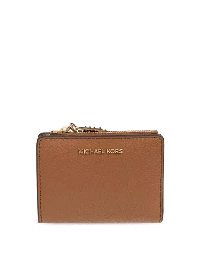 Michael Kors Leather Coin Billfold In Marrón