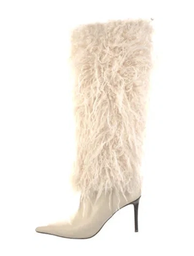 Pre-owned Michael Kors Leather Colorblock Pattern Boots In Neutral