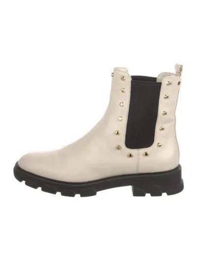 Pre-owned Michael Kors Leather Colorblock Pattern Chelsea Boots In Neutral