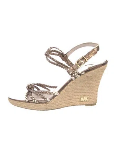 Pre-owned Michael Kors Leather Colorblock Pattern Espadrilles