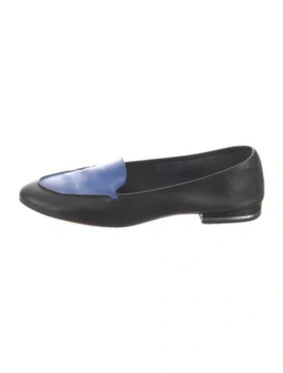 Pre-owned Michael Kors Leather Colorblock Pattern Loafers In Black