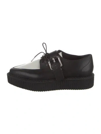 Pre-owned Michael Kors Leather Colorblock Pattern Oxfords In Black