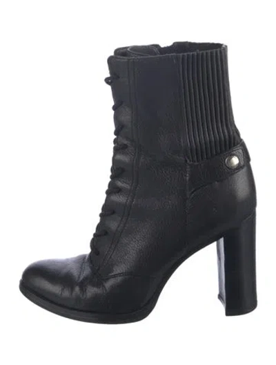 Pre-owned Michael Kors Leather Combat Boots In Black