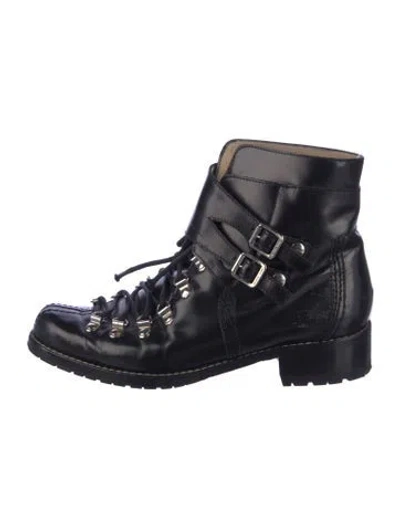 Pre-owned Michael Kors Leather Combat Boots In Blue