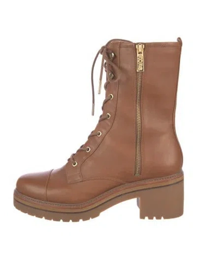 Pre-owned Michael Kors Leather Combat Boots In Brown