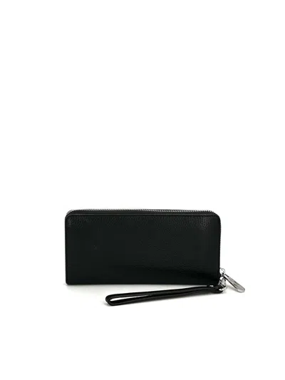 Michael Kors Leather Continental Wallet In Black