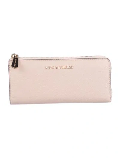 Pre-owned Michael Kors Leather Continental Wallet In Pink