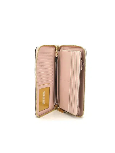 Michael Kors Leather Continental Wallet In Pink
