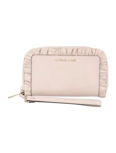 Pre-owned Michael Kors Leather Continental Wallet In Pink