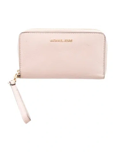 Pre-owned Michael Kors Leather Continental Wallet In Pink