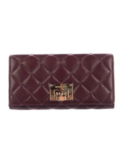 Pre-owned Michael Kors Leather Continental Wallet W/ Tags In Burgundy