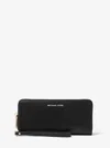 Michael Kors Leather Continental Wristlet In Black