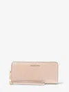Michael Kors Leather Continental Wristlet In Pink