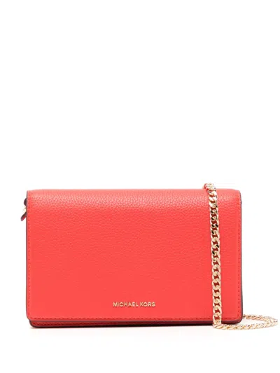 Michael Kors Leather Crossbody Bag In 红色