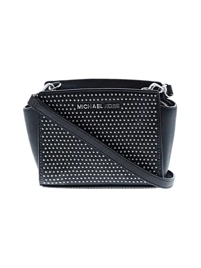 Pre-owned Michael Kors Leather Crossbody Bag In Black