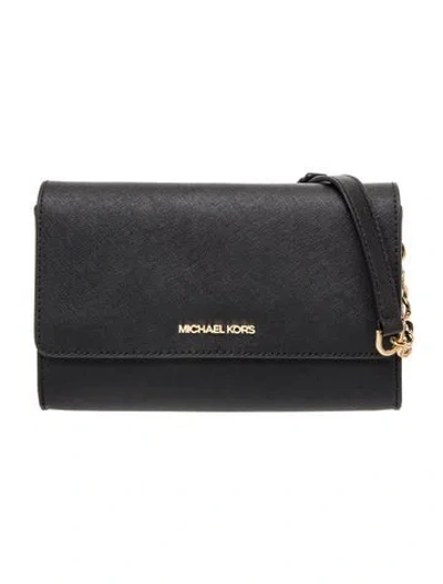 Pre-owned Michael Kors Leather Crossbody Bag In Black