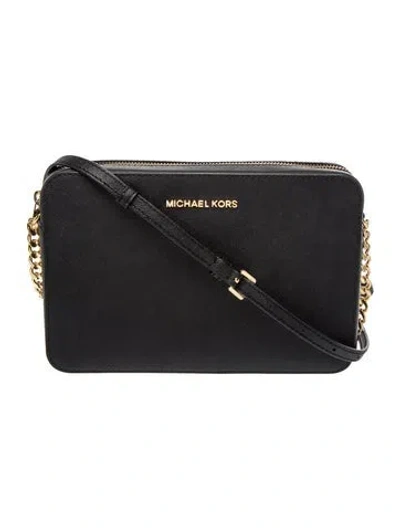 Pre-owned Michael Kors Leather Crossbody Bag In Black