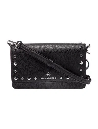 Pre-owned Michael Kors Leather Crossbody Bag In Black