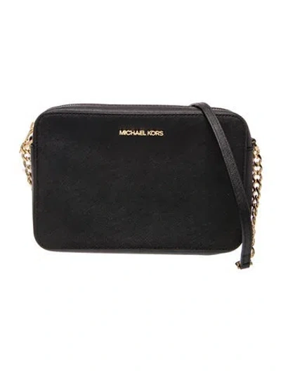 Pre-owned Michael Kors Leather Crossbody Bag In Black