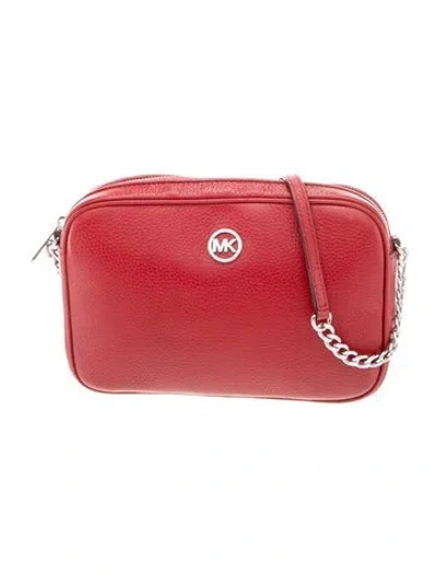 Pre-owned Michael Kors Leather Crossbody Bag In Burgundy