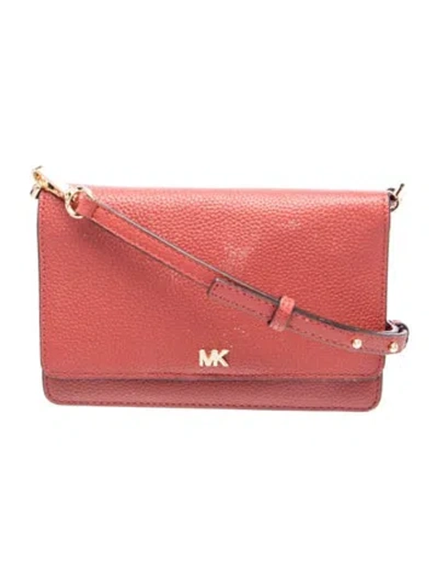 Pre-owned Michael Kors Leather Crossbody Bag In Burgundy