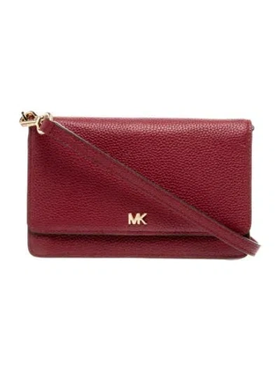 Pre-owned Michael Kors Leather Crossbody Bag In Burgundy