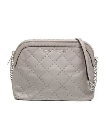 Pre-owned Michael Kors Leather Crossbody Bag In Gray