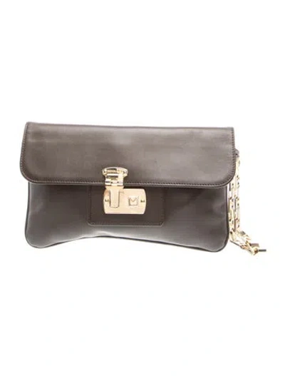Pre-owned Michael Kors Leather Crossbody Bag In Gray