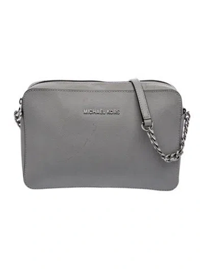 Pre-owned Michael Kors Leather Crossbody Bag In Gray
