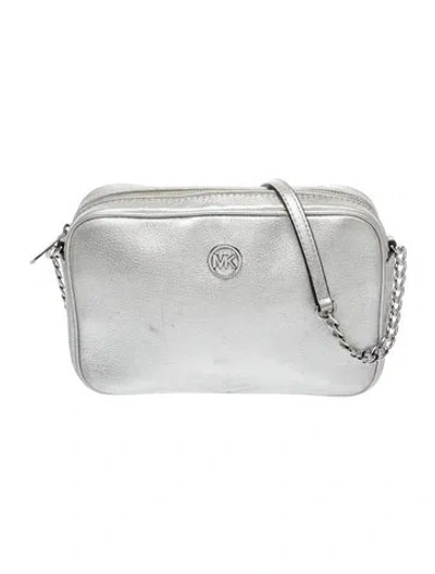 Pre-owned Michael Kors Leather Crossbody Bag In Gray