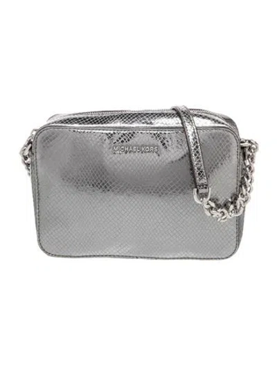 Pre-owned Michael Kors Leather Crossbody Bag In Gray