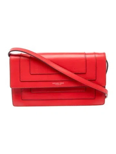 Pre-owned Michael Kors Leather Crossbody Bag In Red