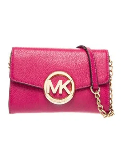 Pre-owned Michael Kors Leather Crossbody Bag In Red