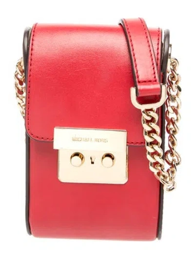 Pre-owned Michael Kors Leather Crossbody Bag In Red