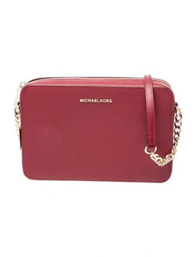 Pre-owned Michael Kors Leather Crossbody Bag W/ Tags In Red