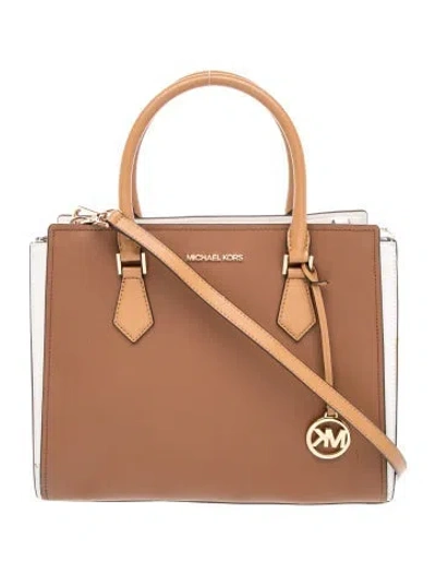 Pre-owned Michael Kors Leather Crossbody Bag In White