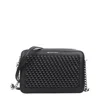 Michael Kors Black Leather Crossbody Bags In Gold