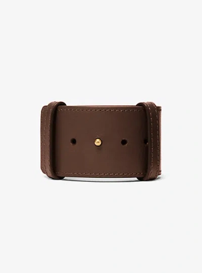 Michael Kors Leather Cuff In Brown