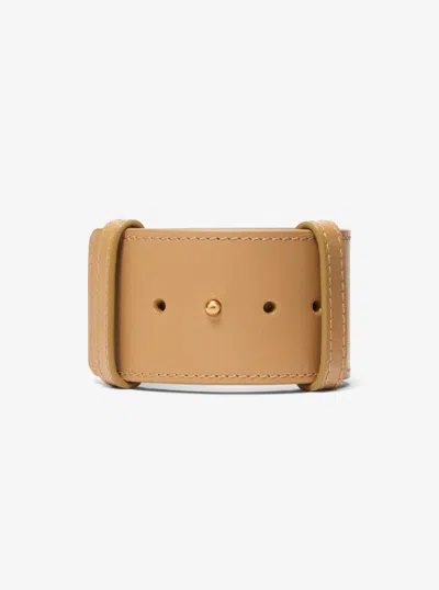 Michael Kors Leather Cuff In Brown