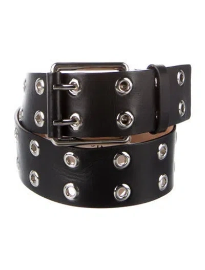 Pre-owned Michael Kors Leather Cutout Accent Belt In Black