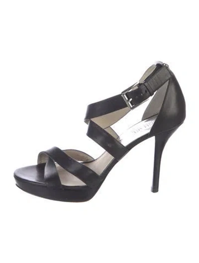 Pre-owned Michael Kors Leather Cutout Accent Pumps In Blue