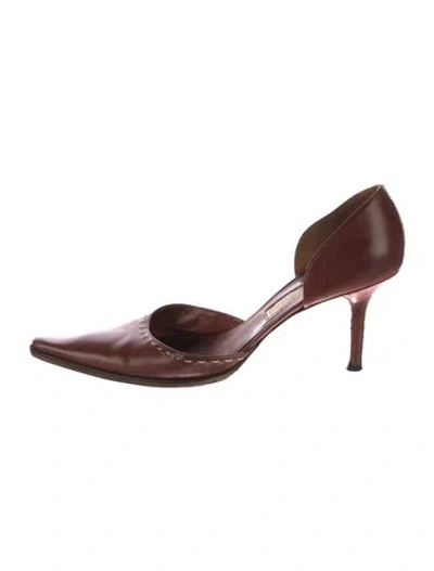 Pre-owned Michael Kors Leather D'orsay Pumps In Brown