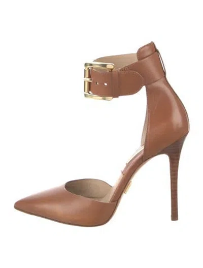 Pre-owned Michael Kors Leather D'orsay Pumps In Brown