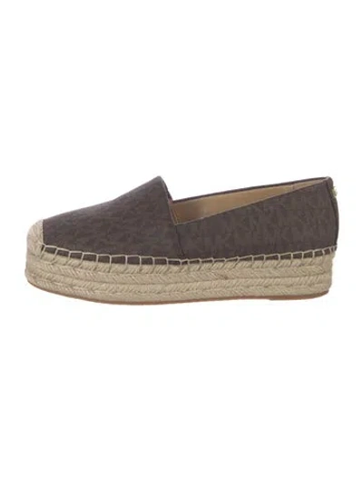 Pre-owned Michael Kors Leather Espadrille Sneakers In Brown
