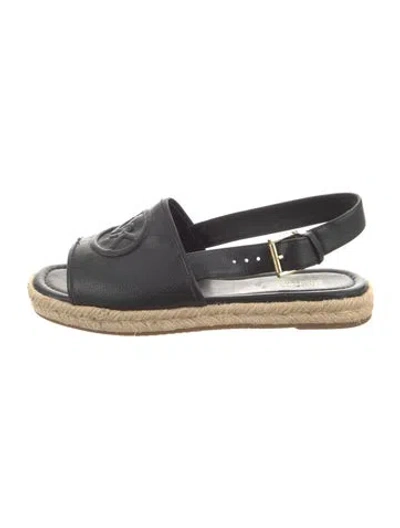 Pre-owned Michael Kors Leather Espadrilles In Black