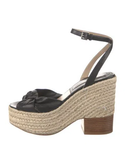 Pre-owned Michael Kors Leather Espadrilles In Black