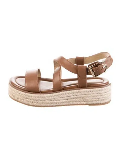 Pre-owned Michael Kors Leather Espadrilles In Brown