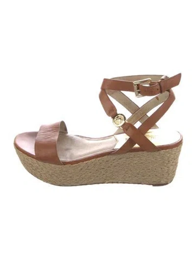 Pre-owned Michael Kors Leather Espadrilles In Brown