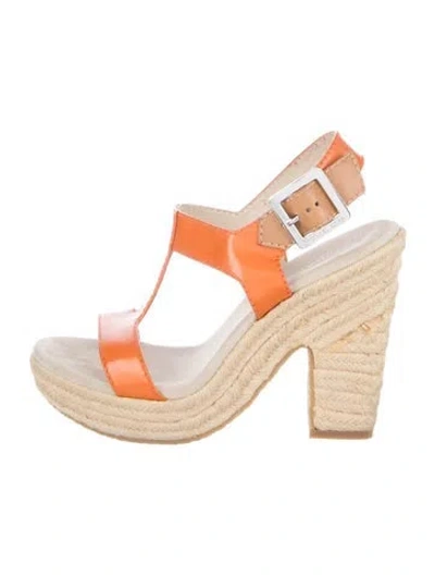 Pre-owned Michael Kors Leather Espadrilles In Brown