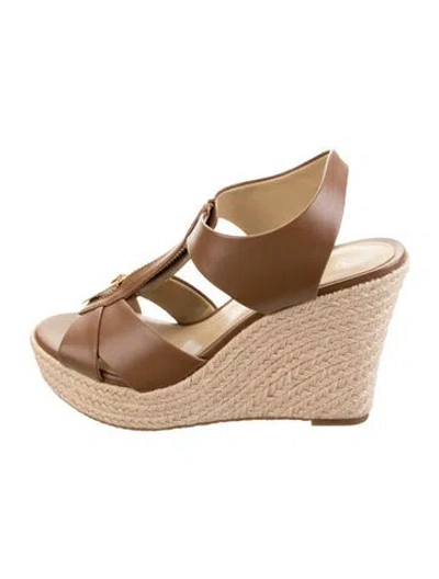 Pre-owned Michael Kors Leather Espadrilles In Brown